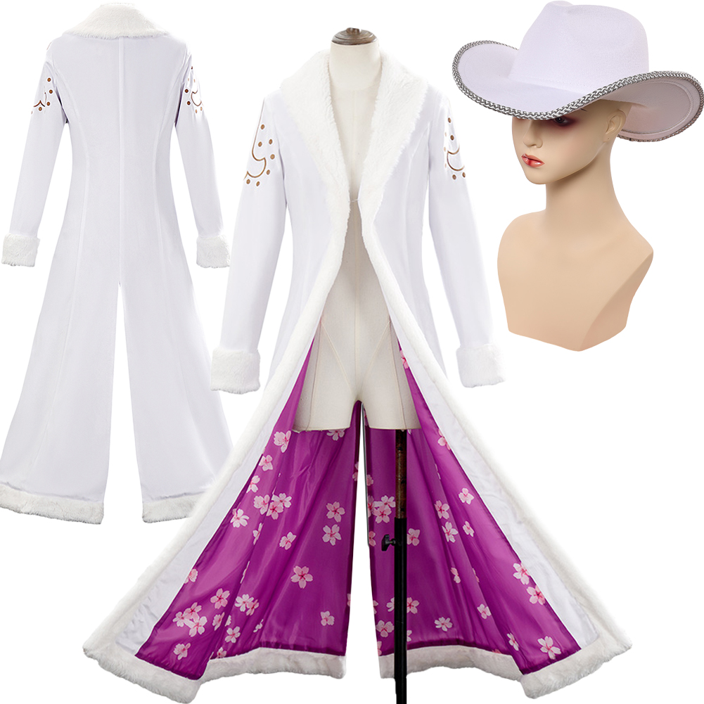 Anime Cosplay Nico Robin - Nico Robin Cosplay White Costume Coat