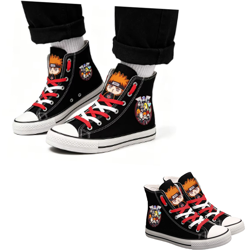Anime Cosplay Ideas For Women - Naruto Uzumaki High-Top Canvas Shoes Men