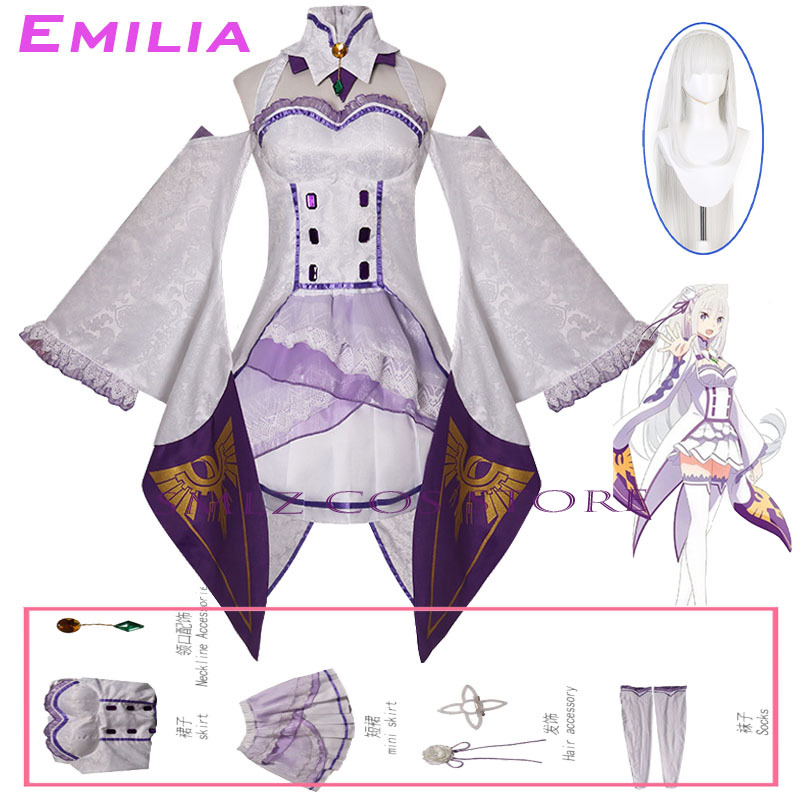 Emilia Cosplay Anime Re Zero K - Cosplay Anime Women review and price