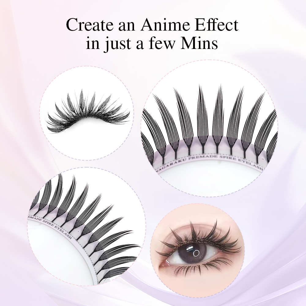 NAGARAKU Premade Spire Eyelash - Anime Cosplay Lashes review and price