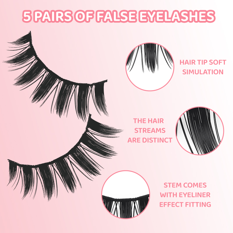 DINGSEN 5 Pairs Manga Lashes E - Anime Cosplay Lashes review and price