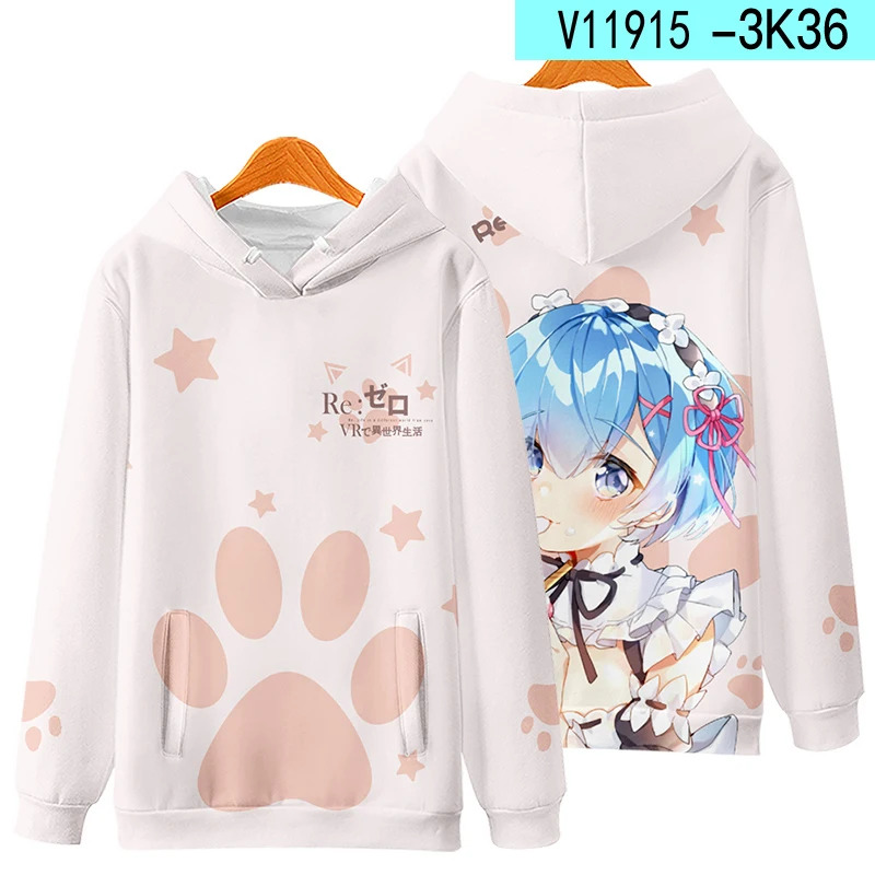 3D Re Zero Cosplay Hoodie Anim - Cosplay Anime Basic review and price