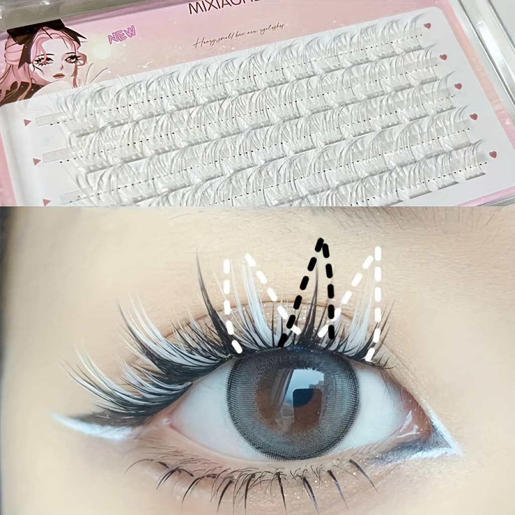 Mixiaohe Colorful Eyelashes 60 - Anime Cosplay Lashes review and price
